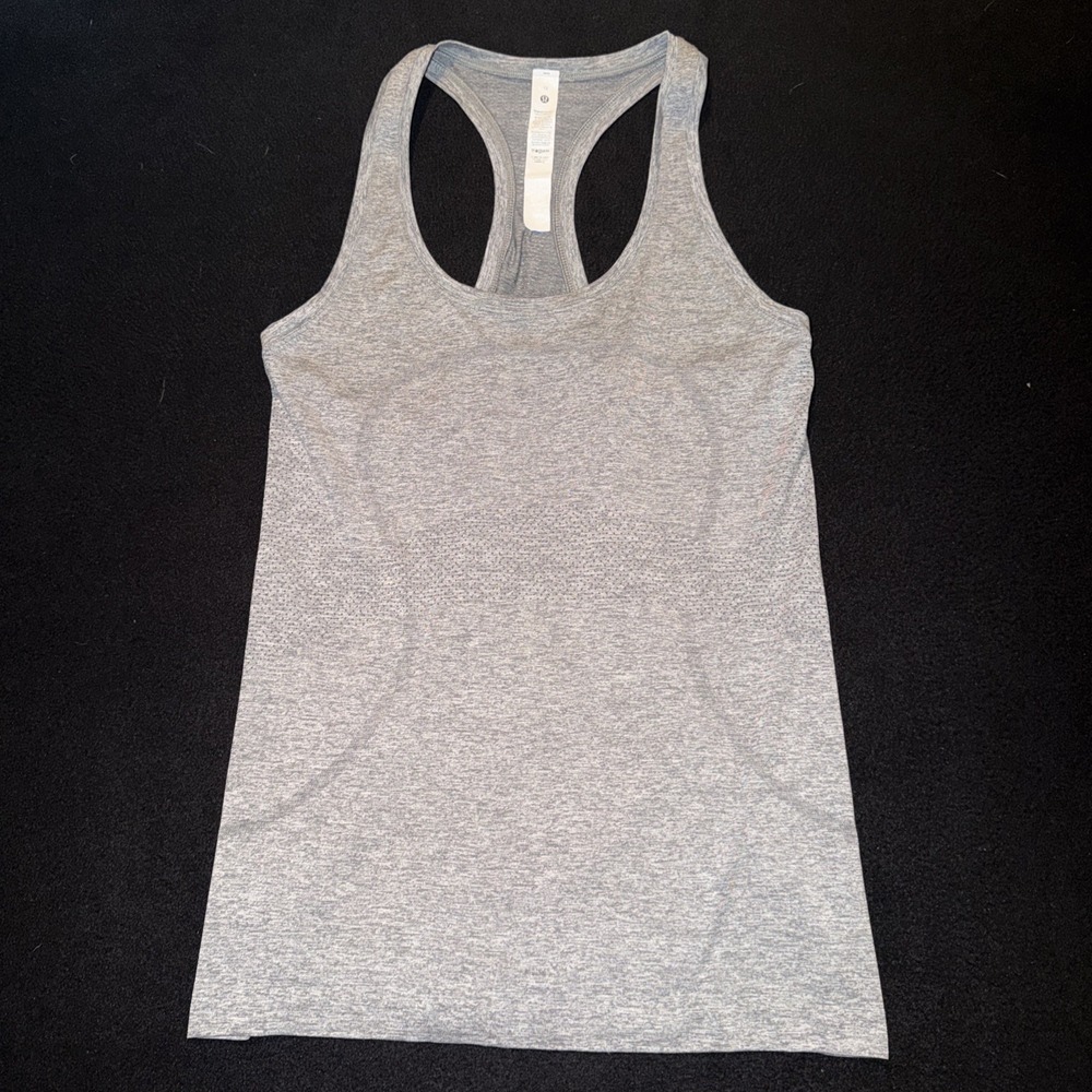 Lululemon women's gray swiftly tank top in size 12